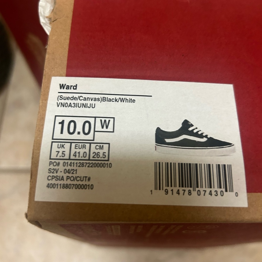 VANS Ward Canvas Women's Shoes - Size 10 - Black/White - New in Box - Picture 6 of 6
